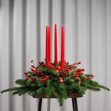Centrotavola fresco con candele